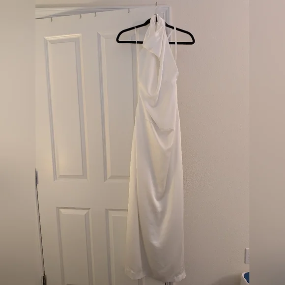 BHLDN Ivory Satin Halter Dress - Picture 3 of 4